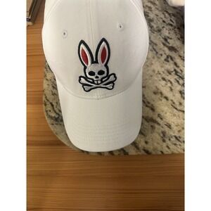 Psycho Bunny Men's Cotton Sunbleached Cap - White, One Size